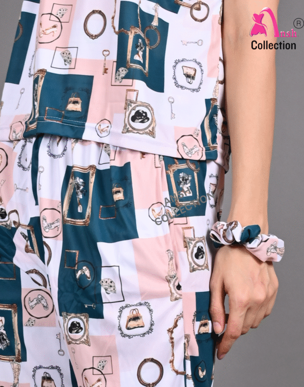 ABSTRACT PRINT NIGHT SUIT - Image 2
