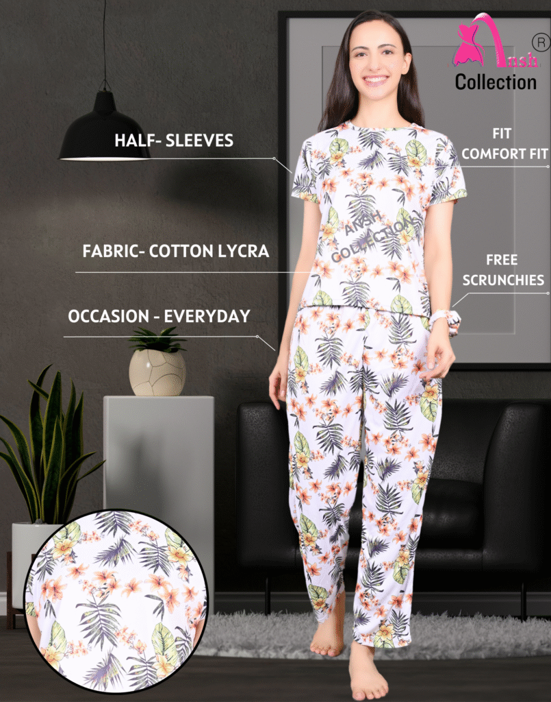FLORAL PRNT NIGHT SUIT